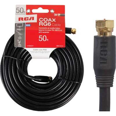 RCA 50 Ft. Black Digital RG6 Coaxial Cable